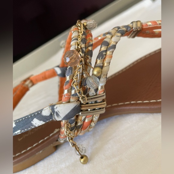 UNIONBAY Flat Sandal (Women), Orange/Grey/Cream, Size: 6 M US - Picture 13 of 16